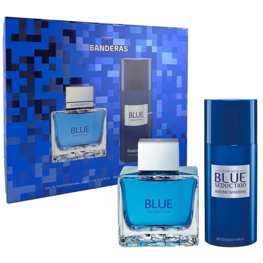 Estuche Antonio Banderas Blue Seduction Hombre 2pzs 100ml Edt + Desodorante