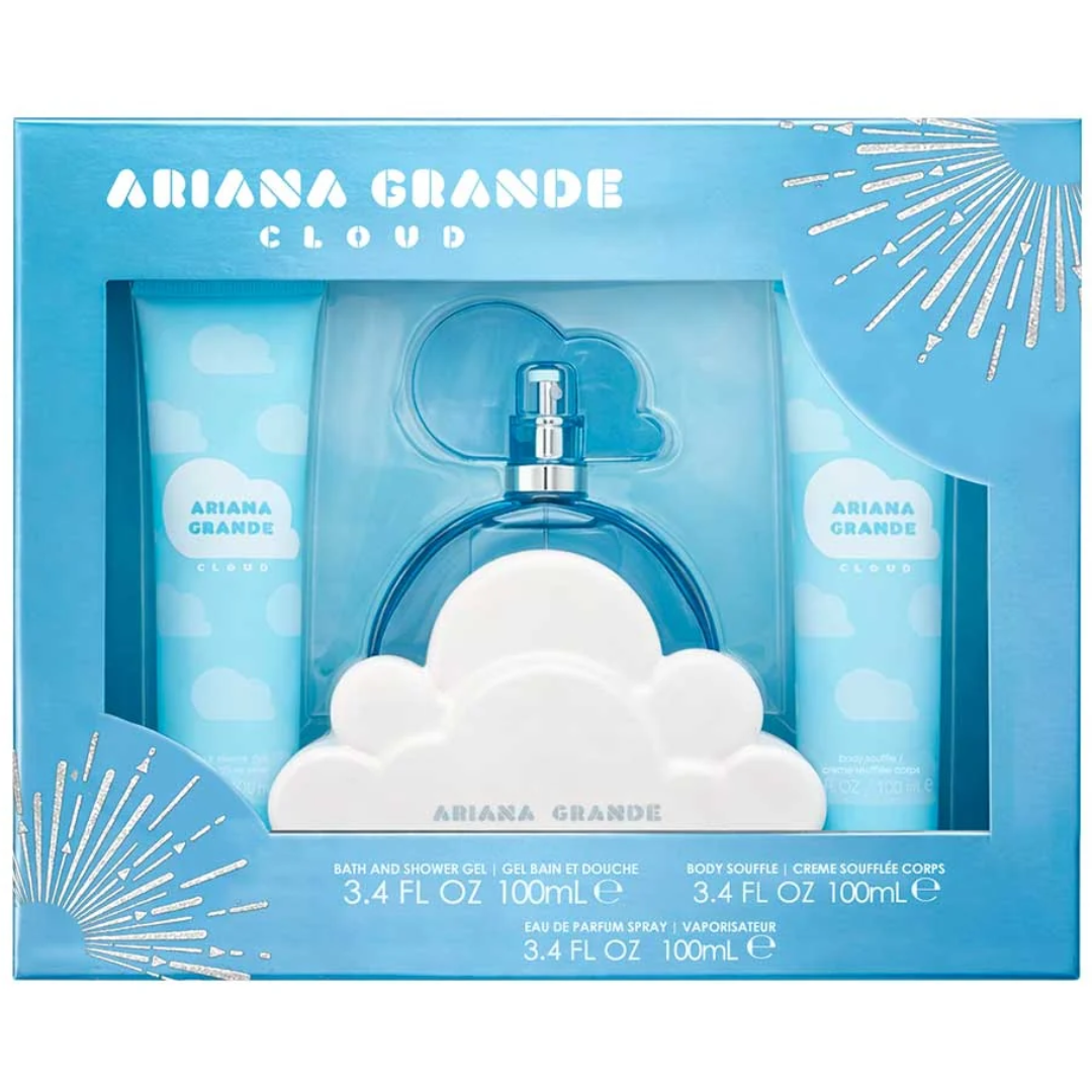 Estuche Ariana Grande Cloud Mujer 3pzs 100ml Edp + Crema + Gel De Baño