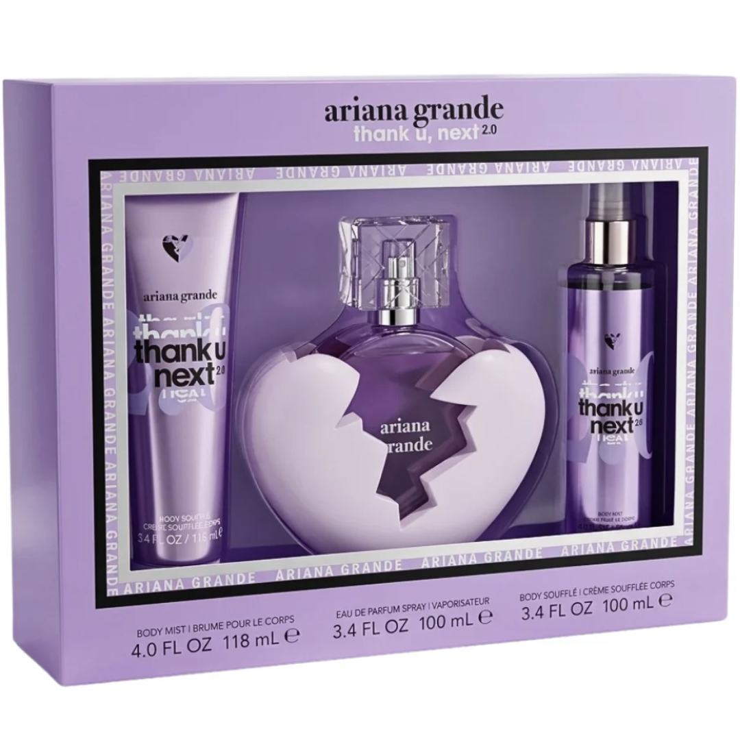 Estuche Ariana Grande Thank You 2.0 Mujer 3pzs 100ml Edp + Crema Splash
