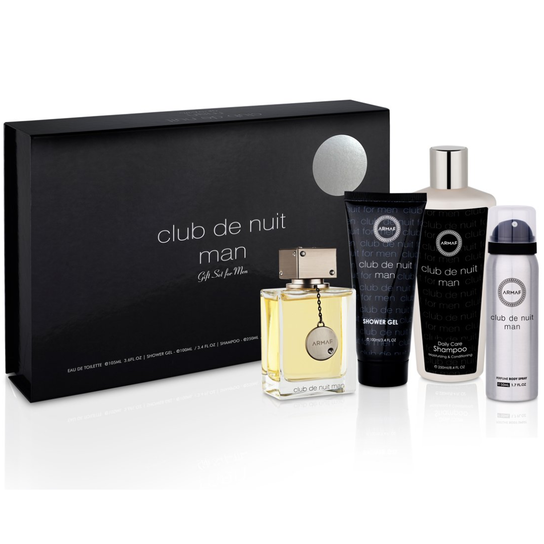 Estuche Armaf Club De Nuit Hombre 4pzs 105ml Edp + Shampoo + Gel De Baño + Splash