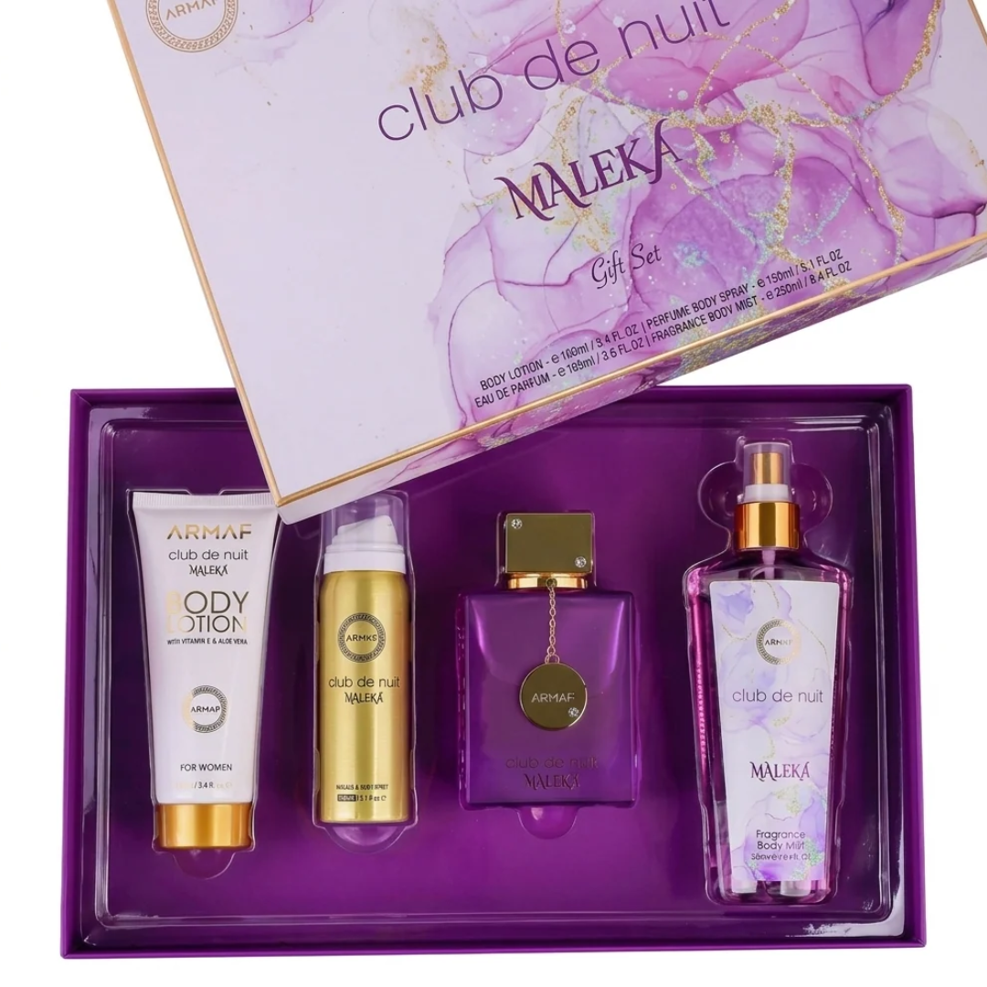 Estuche Armaf Maleka Mujer 4pzs 100ml Edp + 50ml Spray Cuerpo + Splash + Crema