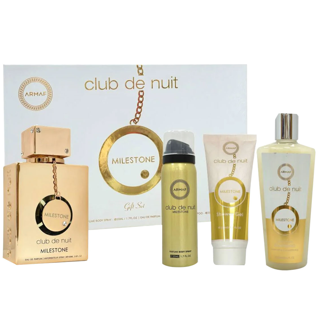 Estuche Armaf Milestone Unisex 4pzs 105ml Edp – Splash – Gel De Baño – Shampoo