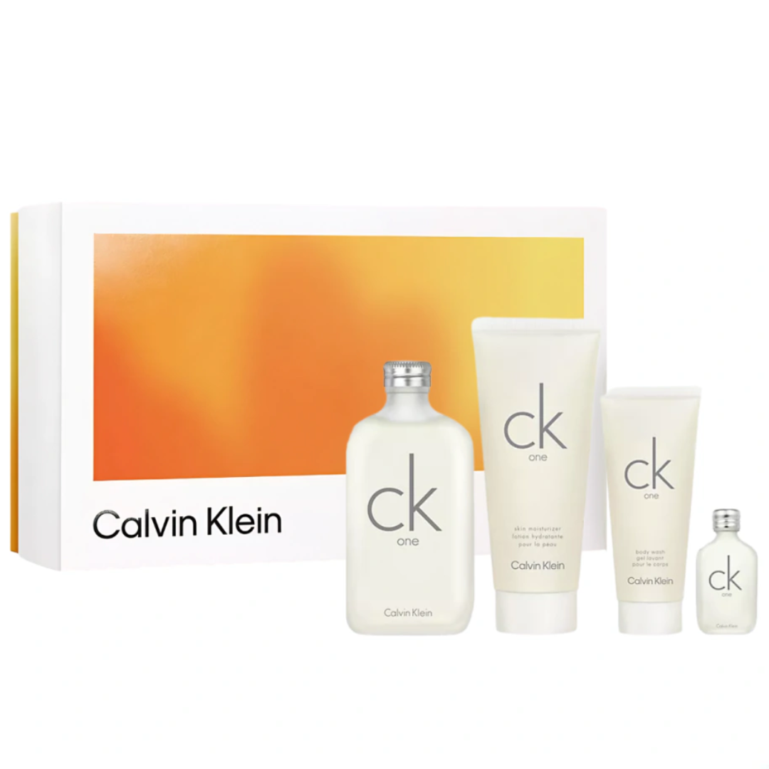 Estuche Calvin Klein Ck One Unisex 4pzs 200ml Edt + 15ml Edt + Crema + Gel De Baño
