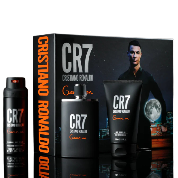 Estuche Cristiano Ronaldo Cr7 Game On Hombre 3pzs 100ml Edt + Gel De Baño + Splash
