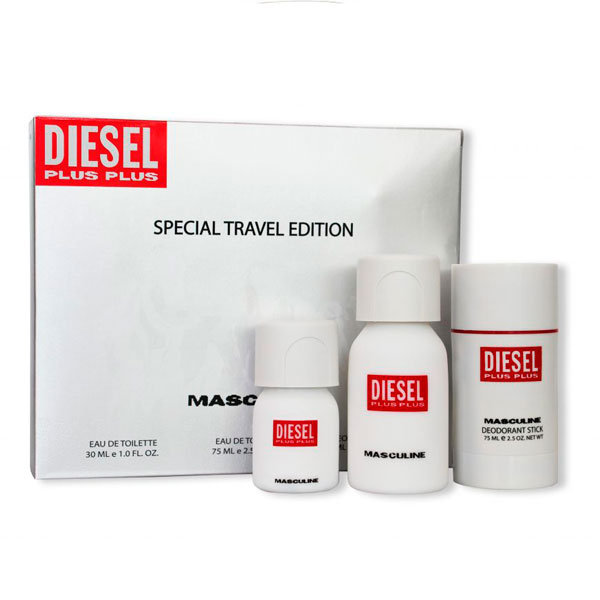 Estuche Diesel Plus Plus Caja Leche Hombre 3pzs 75ml Edt + 30ml Edt + Crema