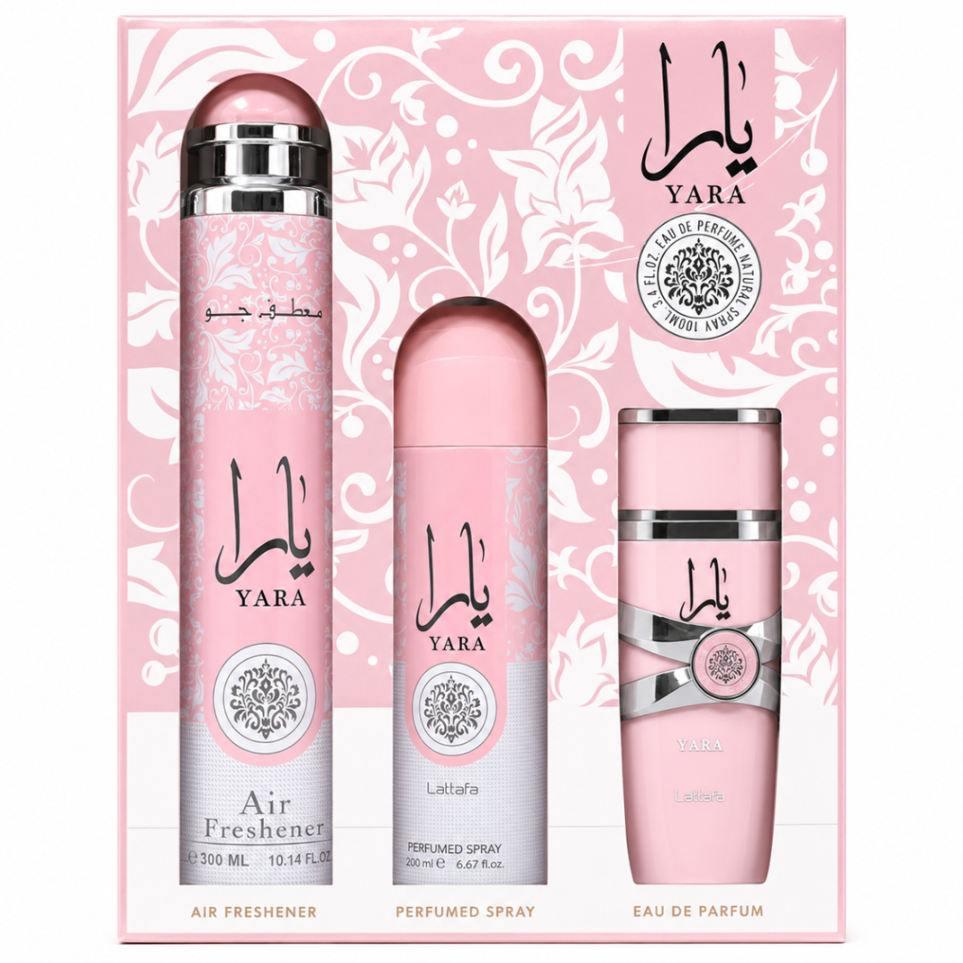 Estuche Lataffa Yara Mujer 3pzs 100ml Edp + Desodorante + Ambientador De Hogar