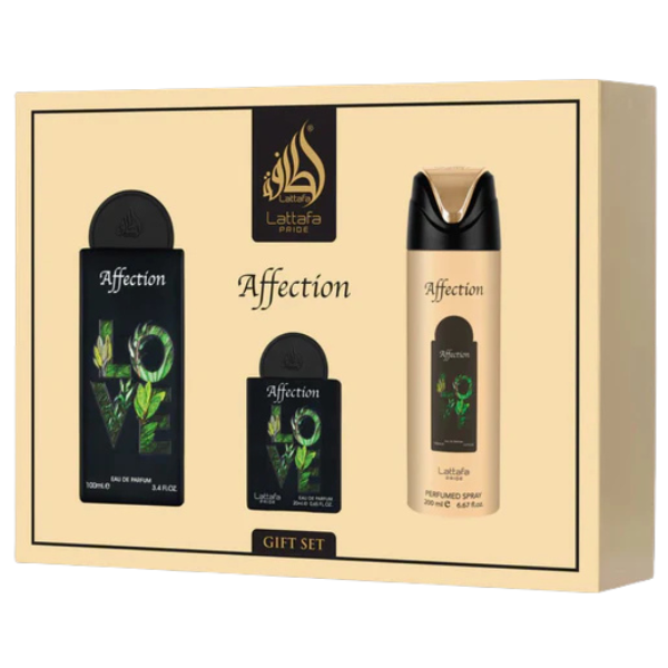 Estuche Lattafa Pride Affection Unisex 3pzs 100ml Edp + 20 Ml  Edp + Splash