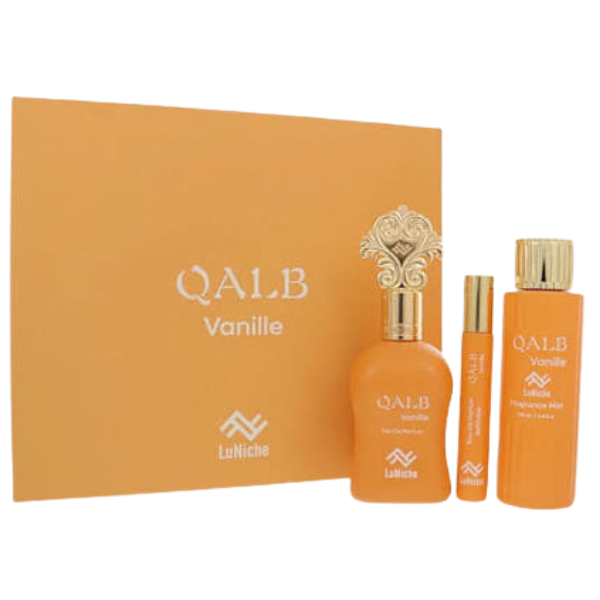 Estuche Luniche Qalb Vanille Unisex 3pzs 100ml Edp + 10ml Edp + Mist