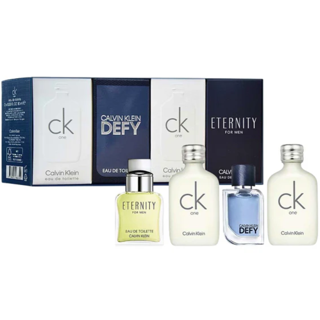 Estuche Minis Calvin Klein Hombre 4pzs 10ml C/u 2 Ck One + Ck Deefy + Eternity