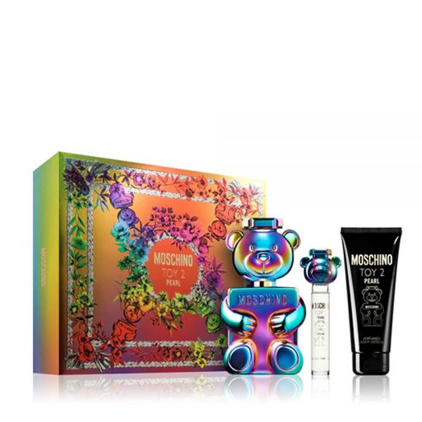 Estuche Moschino Toy 2 Pearl Unisex 3pzs 100ml Edp + 10ml Edp + 10ml Edp + Gel De Baño