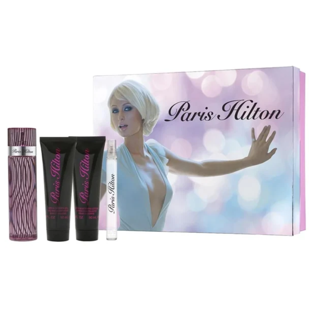 Estuche Paris Hilton Paris Hilton Mujer 4pzs 100ml Edp + 10ml Edp +  Crema + Gel De Baño