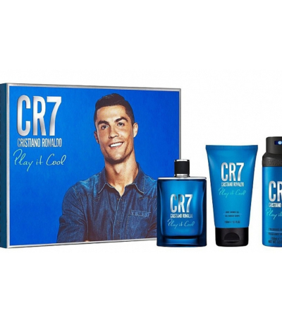Estuche Cristiano Ronaldo Cr7 Play It Cool Hombre 3pzs 100ml Edt + Gel De Baño + Splash