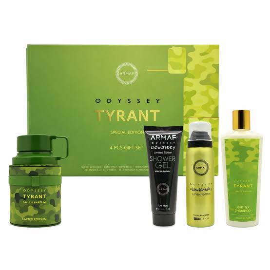 Estuche Armaf Odyssey Tyrant Unisex 4pzs 100ml Edp + Splash + Spray + Crema
