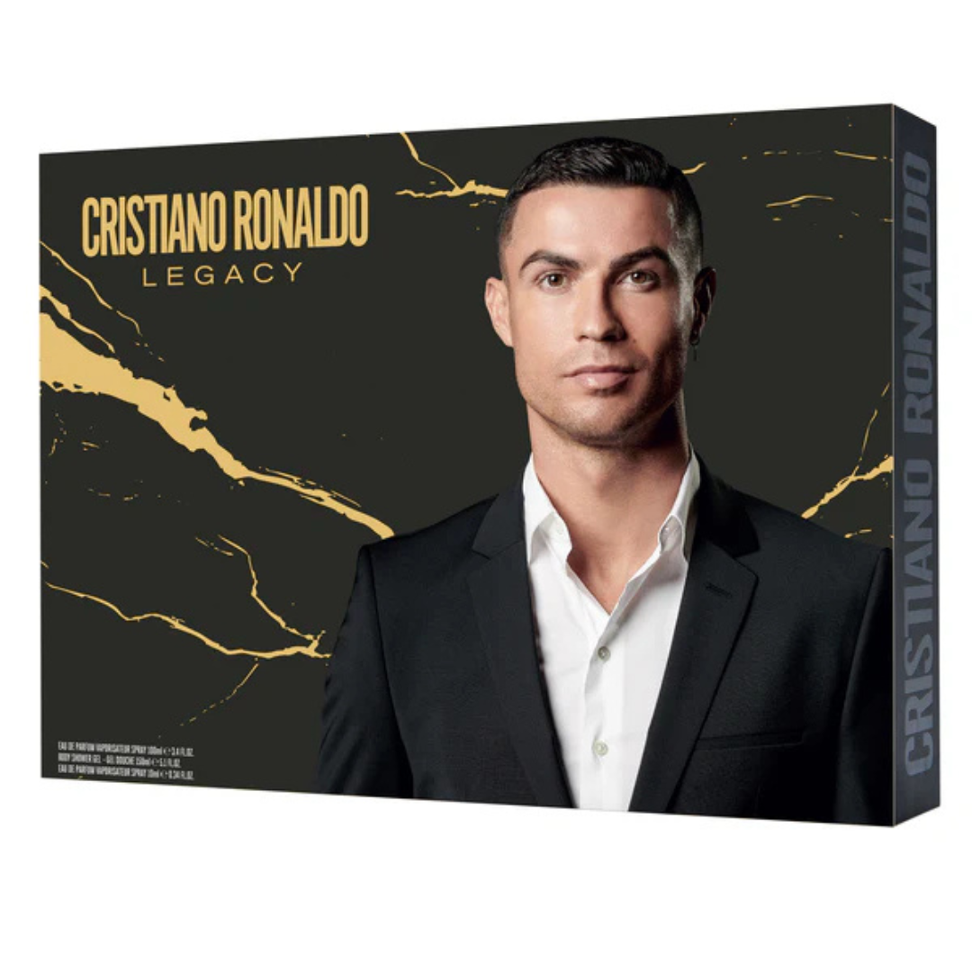 Estuche Cristiano Ronaldo Legacy Hombre 3pzs 100ml Eau + Gel De Baño + Spray 10ml