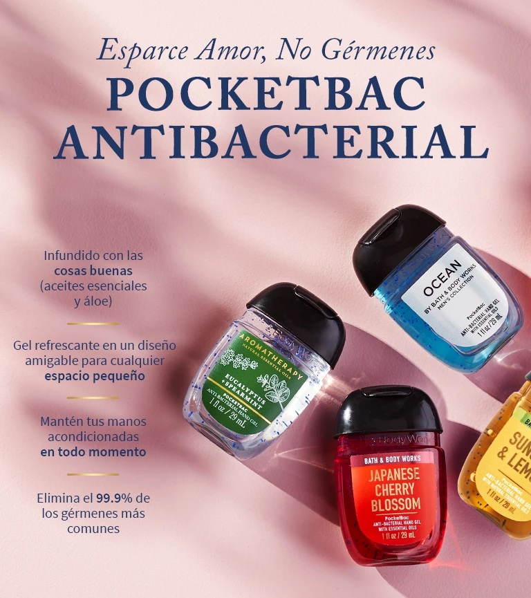 Gel Antibacterial Pocket Manos Bath & Body Works 29ml Variedad De Fragancias