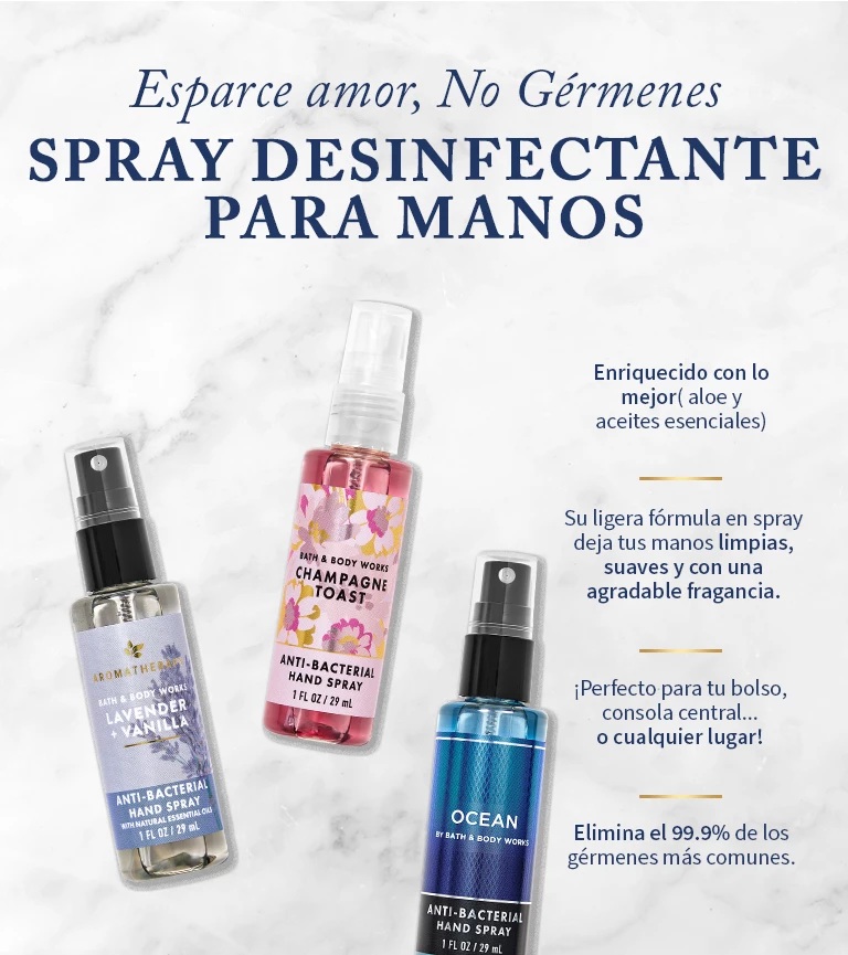 Spray Antibacterial 29ml Bath & Body Works 29ml Variedad De Fragancias